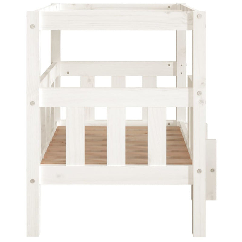 Vidaxl Cama Para Perros Madera Maciza De Pino Blanco 75,5x63,5x70 Cm_5