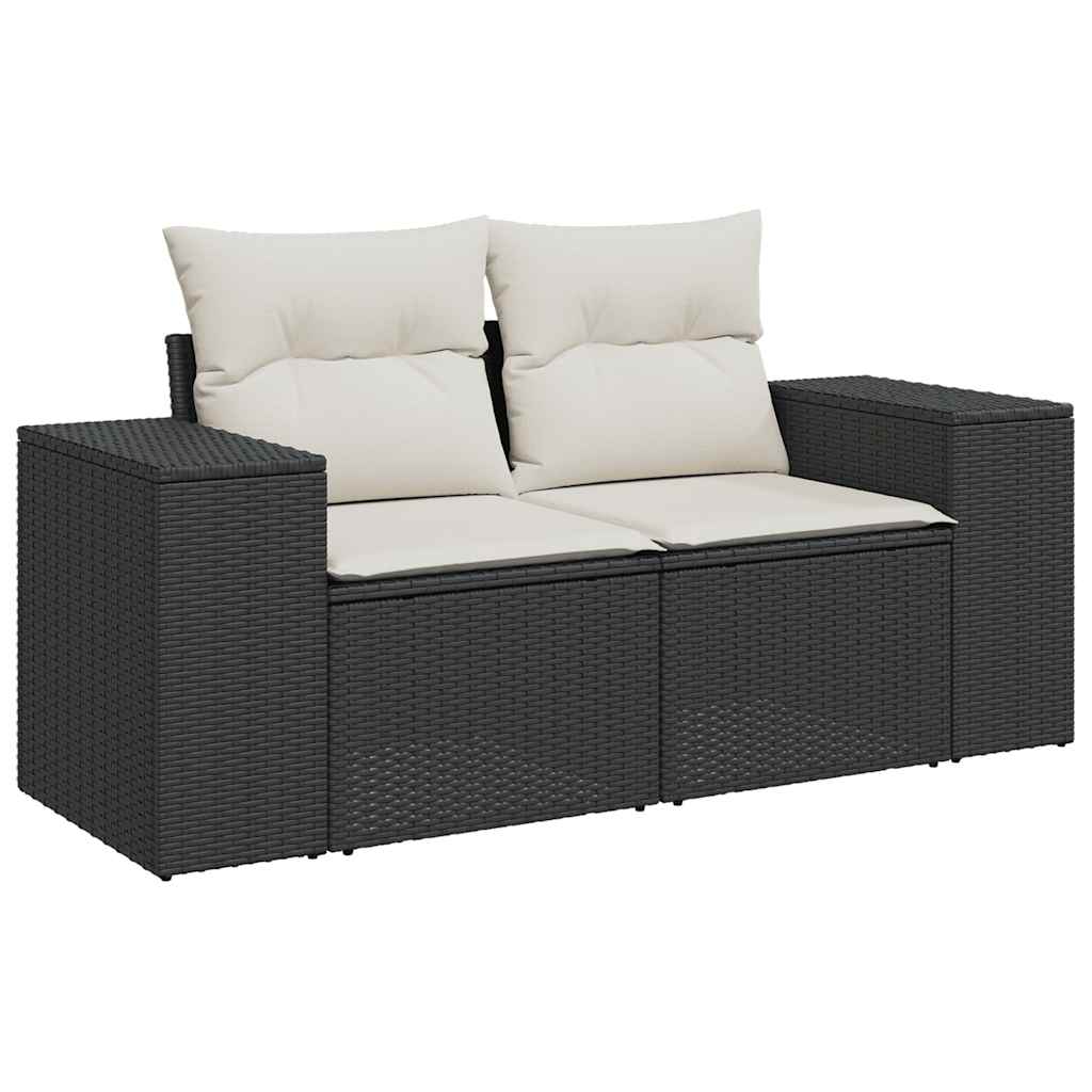 Set Sofás Jardín Y Cojines 6 Pzas Ratán Sintético Acacia Negro / Vetonek_3