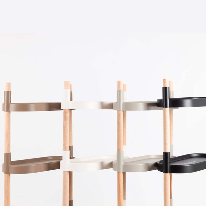 Soporte Modular Citysens De 8 Bandejas – Negro, Polipropileno 100% Reciclado Y Madera Ecológica Pefc_1