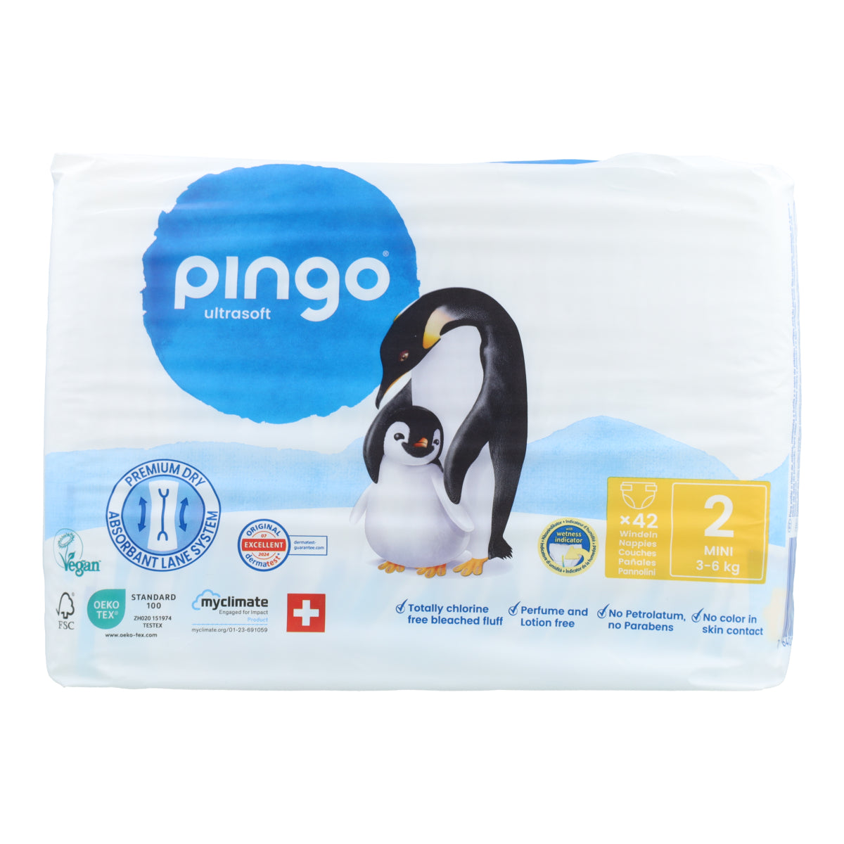 Fraldas T2 (3-6kg) Pingo 42 Unidades