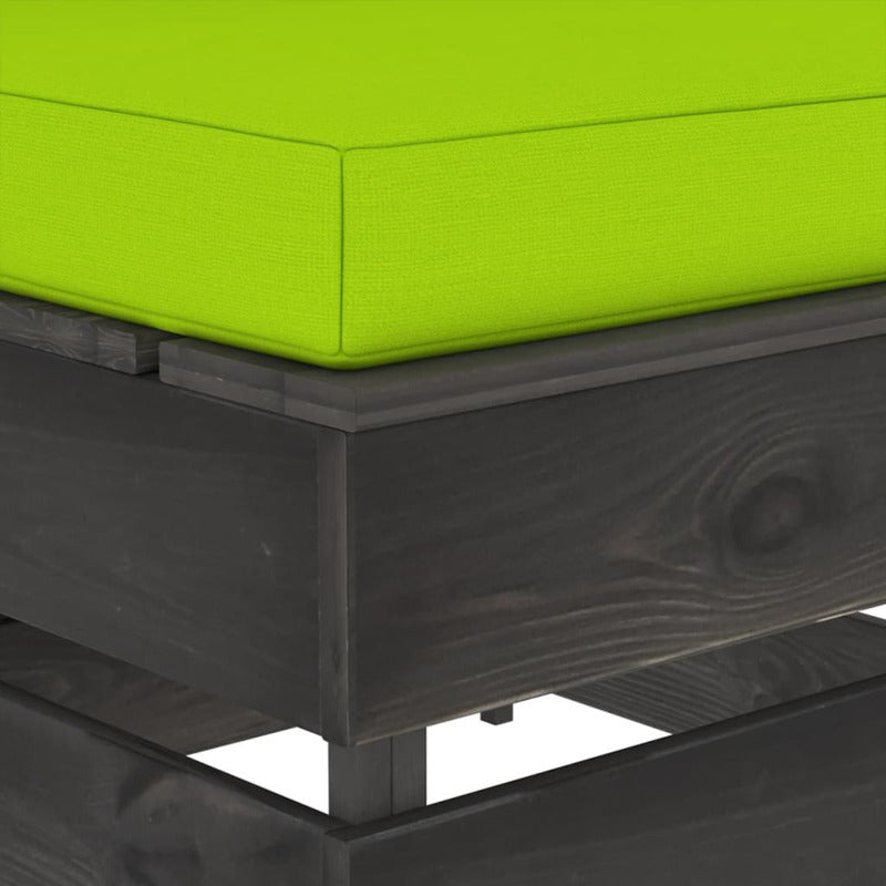 Vidaxl Otomana Seccional Con Cojín Madera Impregnada Gris_3