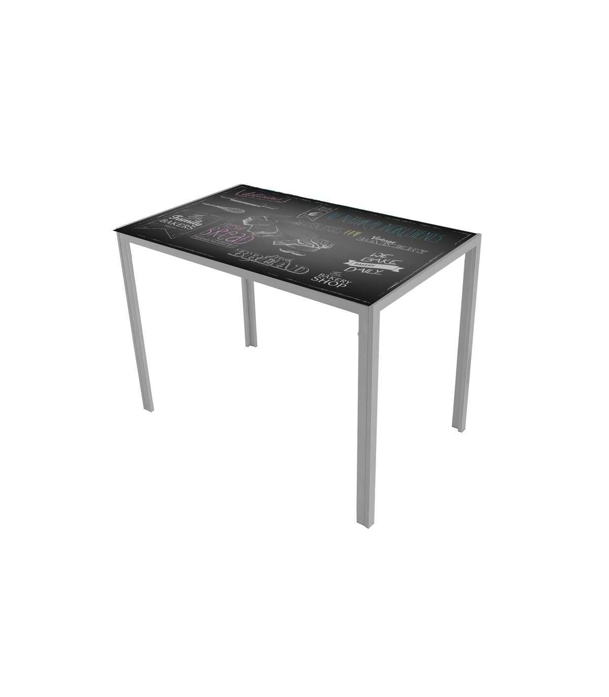 Mesa Para Cocina, Comedor Fija Md-coco Acabado Cristal Negro, 105cm(ancho) 75cm(altura) 60cm(fondo)._0