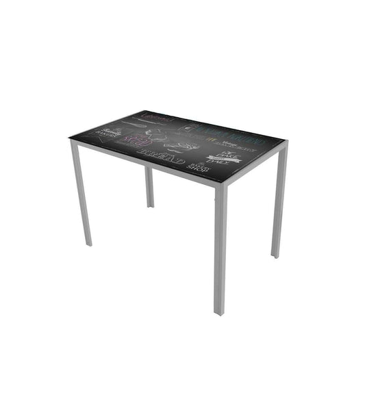 Mesa Para Cocina, Comedor Fija Md-coco Acabado Cristal Negro, 105cm(ancho) 75cm(altura) 60cm(fondo)._0