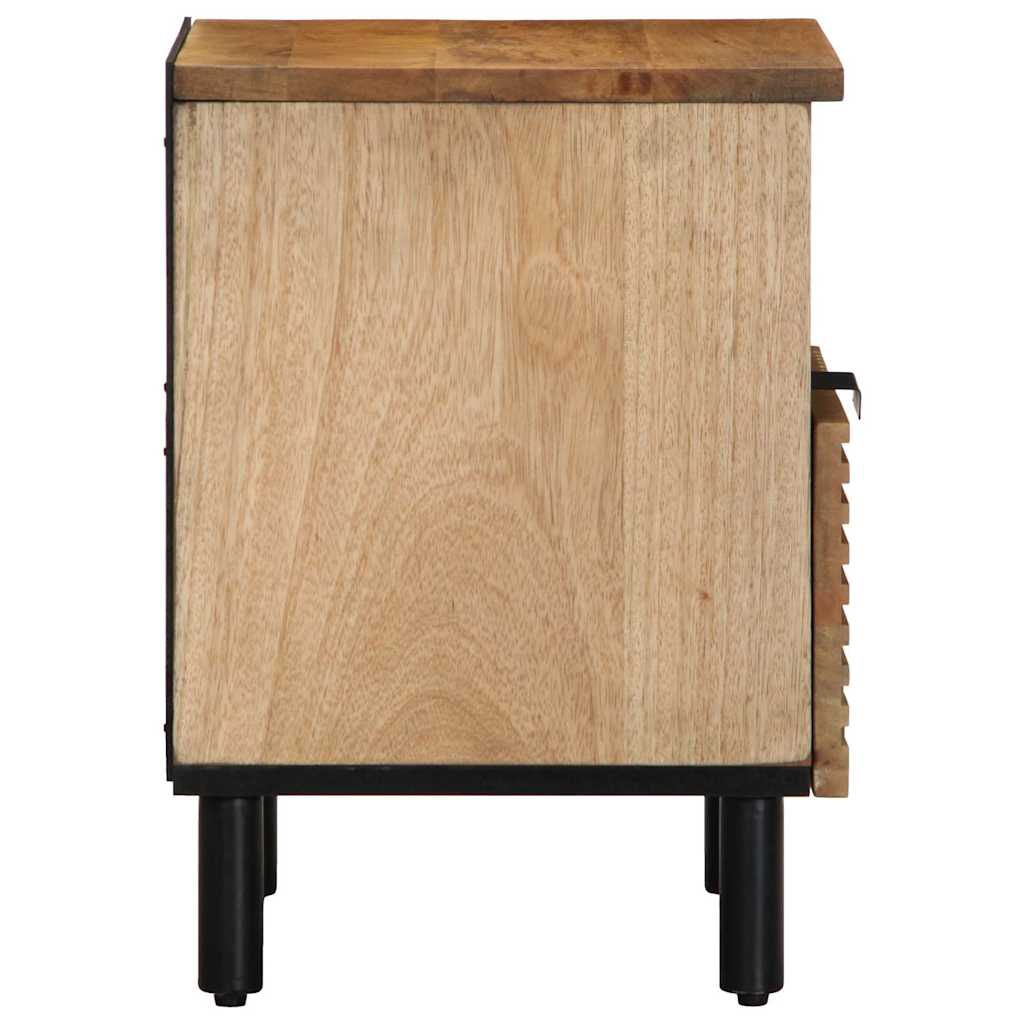Mesitas De Noche 2 Uds Madera Maciza De Mango Marrón 40x33x46cm_3