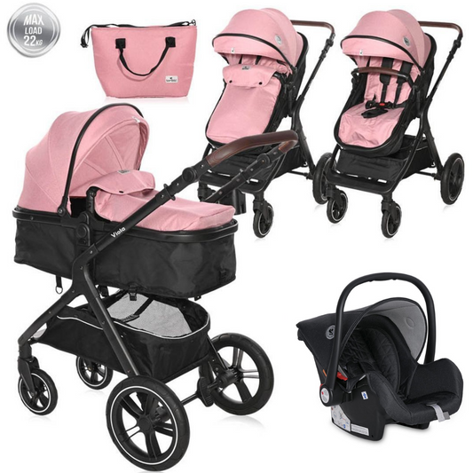 Carrito De Bebé Trío Viola Hasta 22 Kg Pink_0