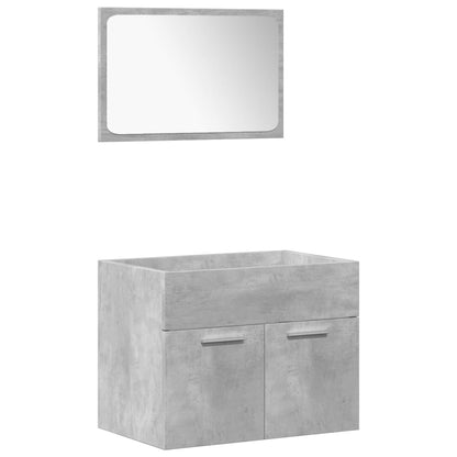 Juego Muebles De Baño 4 Pzas Madera Contrachapada Gris Hormigón / Vetonek_5