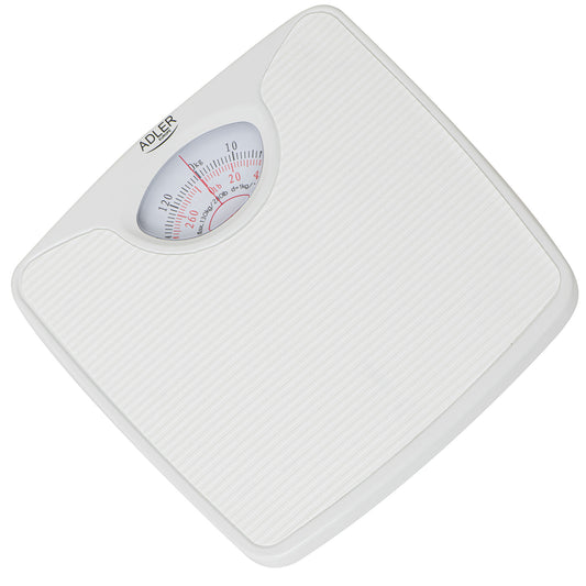 Báscula Analógica De Baño, Precisión, Mecánica, Medición Hasta 130 Kg, Sin Pilas, Fácil Uso Adler Ad8151w Blanco_0