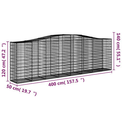 Cestas De Gaviones 6 Uds Forma De Arco Hierro 400x50x120/140 Cm_5
