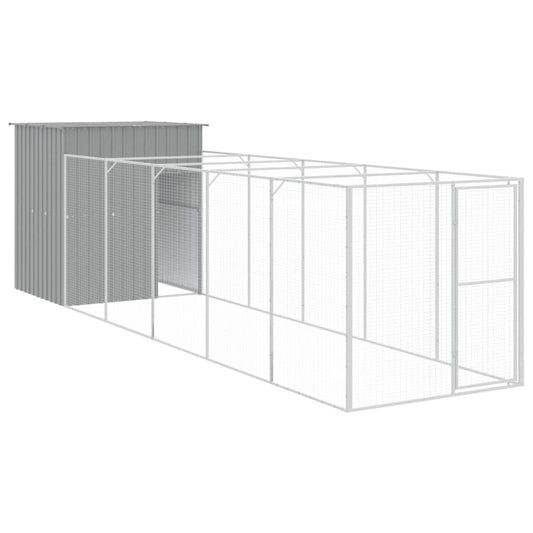 Caseta Perros Corral Acero Galvanizado Gris Claro 165x659x181cm_0