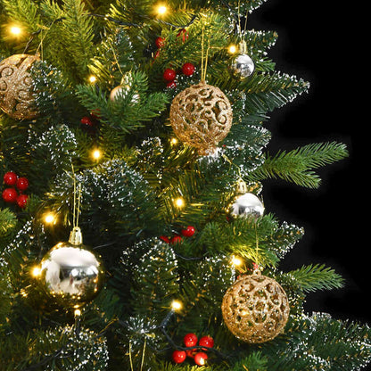 Vidaxl Árbol De Navidad Artificial Con Bisagras 300 Led Y Bolas 180 Cm_1