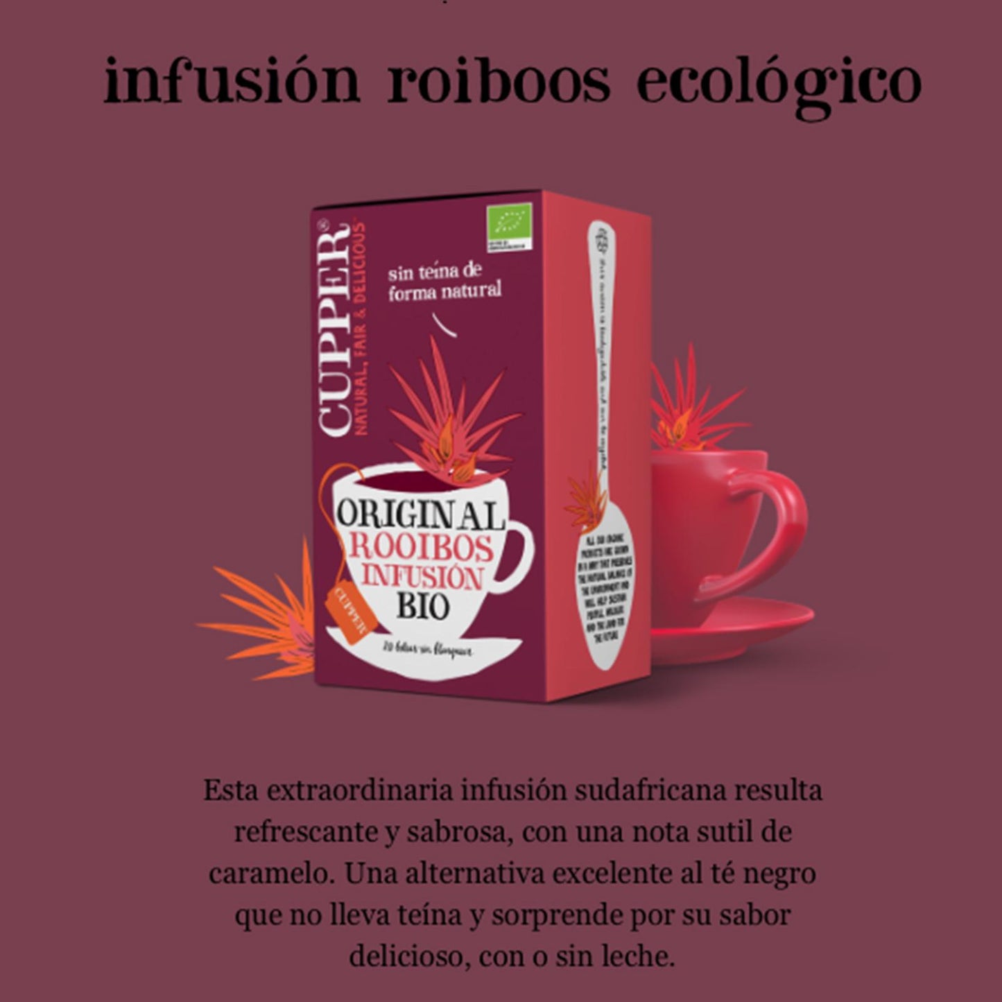 Infusão Rooibos Bio Cupper 20 saquetas 