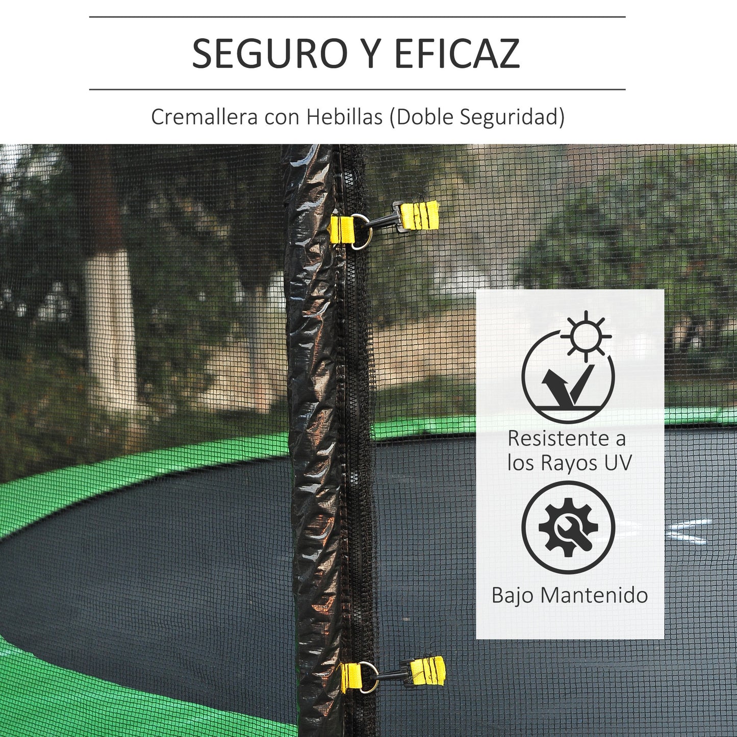 Homcom Red De Seguridad De Reemplazo Para Trampolín Redondo Ø366 Cm Negro_5
