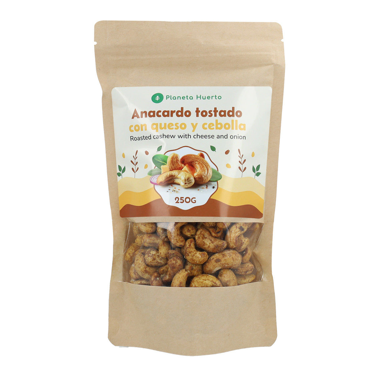 Castanha de caju assada com queijo e cebola Planeta Huerto 250 g