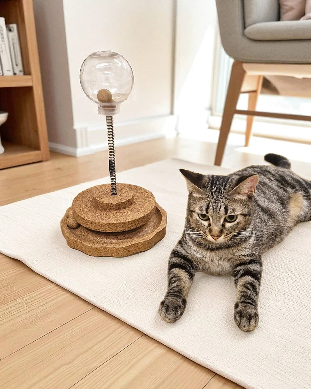 Juguete De Corcho Para Gatos Marea Con Juego Interactivo Y Control De Alimentación Althea Living 33x20x20cm_4
