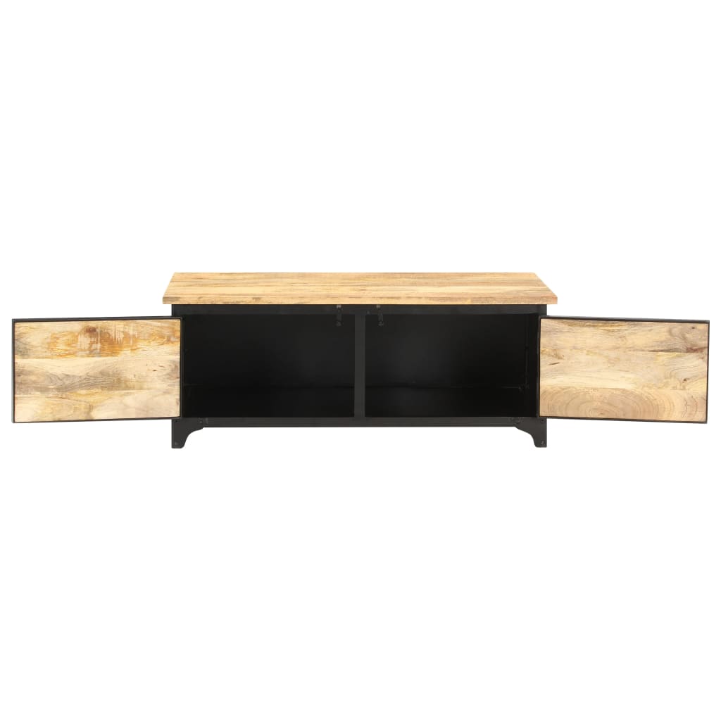 Mesa De Centro De Madera Maciza De Mango 90x50x35 Cm_2