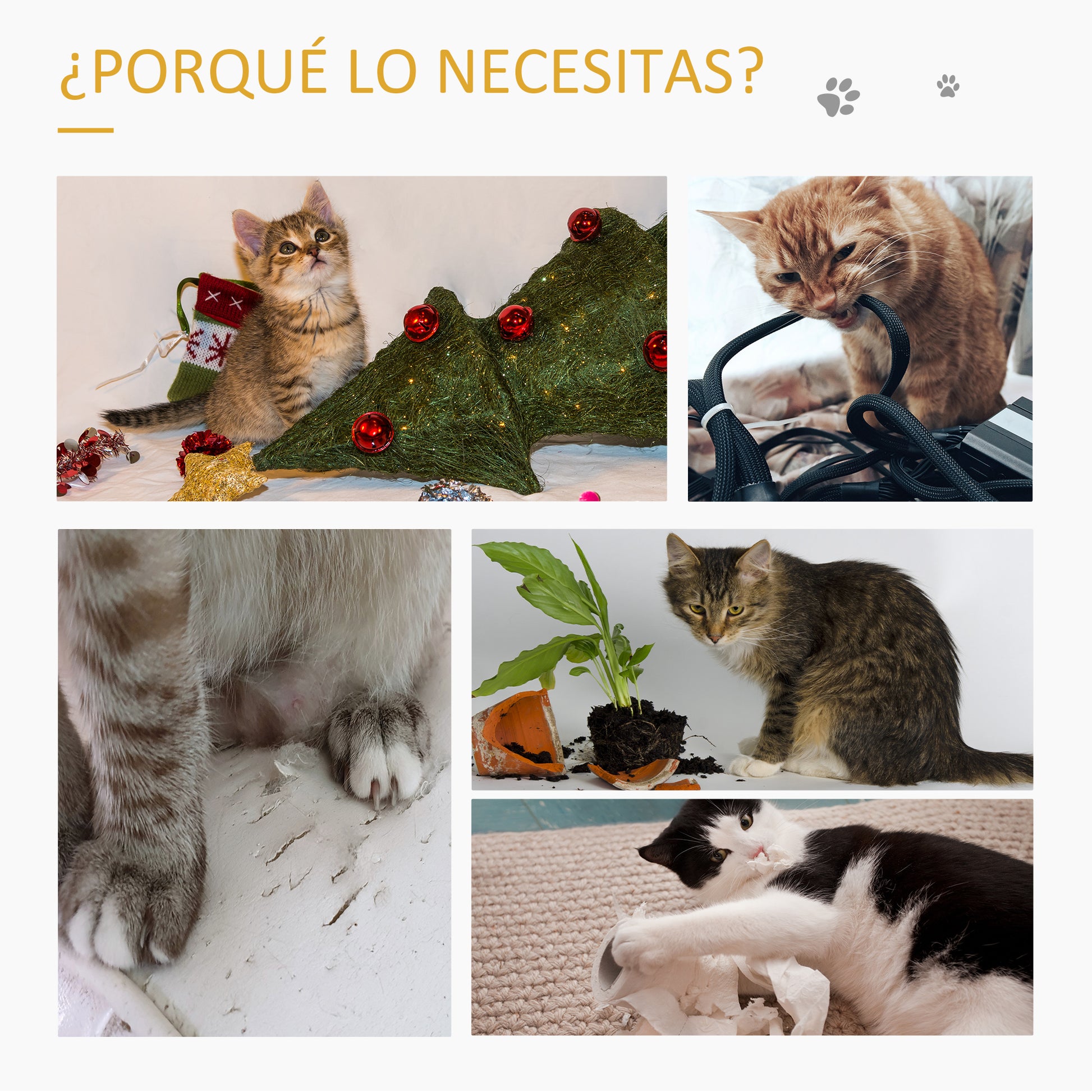 Pawhut Árbol Rascador Para Gatos Con Cueva Rampa Poste De Sisal Bola 30x30x50 Cm_5