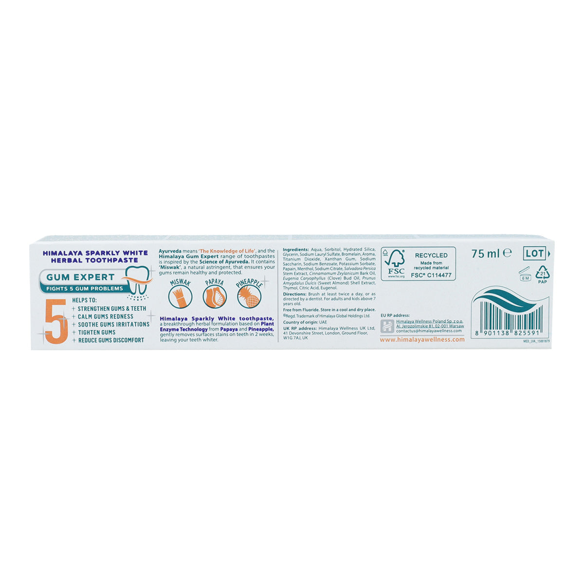 Pasta de dentes branqueadora Himalaya 75 ml