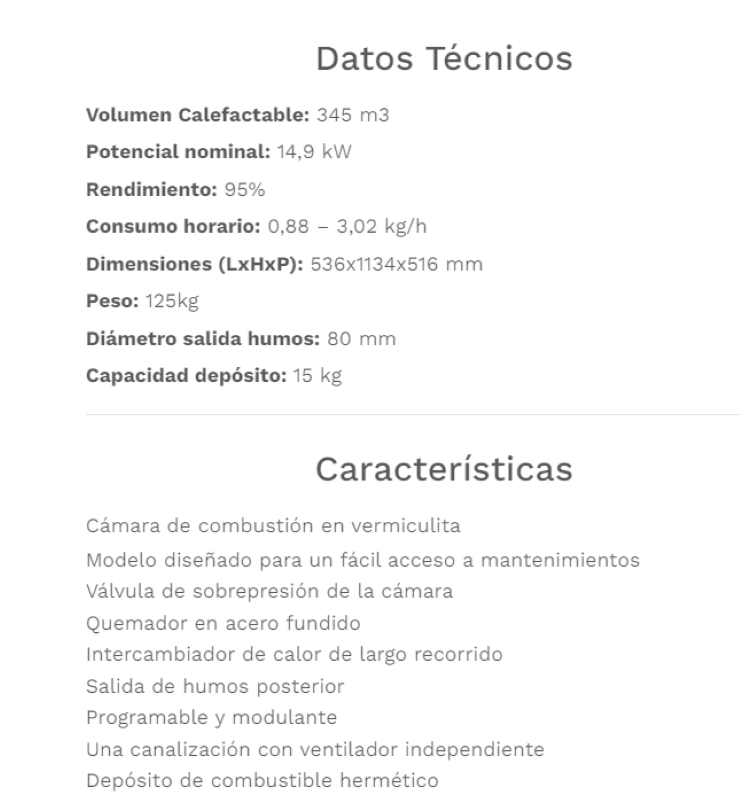 Fabricalor Estufa De Pellets Élite Plus 15 Blanco Ventilada_1