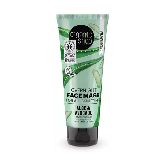 Máscara facial de noite abacate e aloé vera, Organic Shop 75 ml
