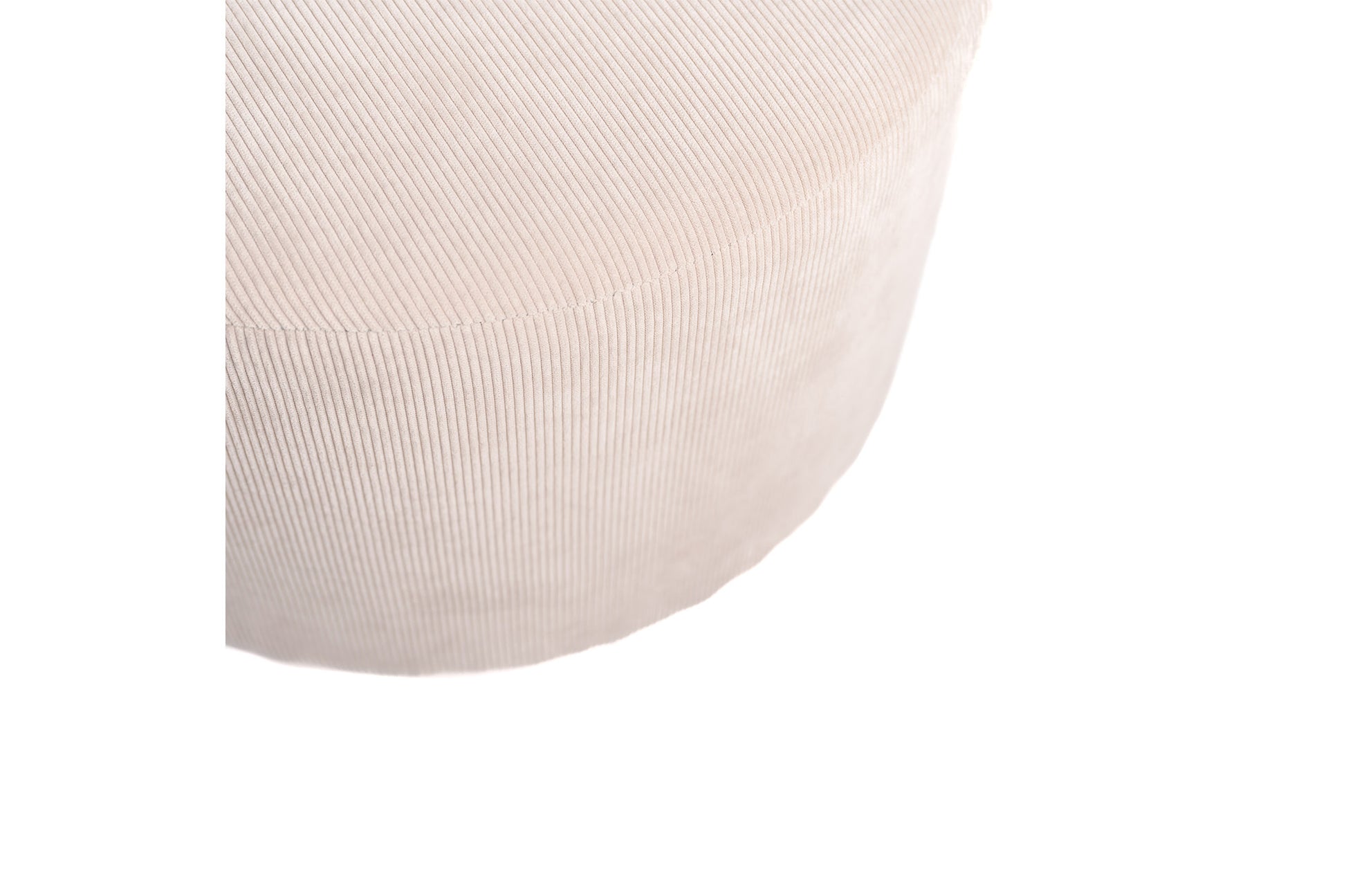 Grand Pouf, Bout De Canapé Taburete De Salón Taburete Redondo De Pana Beige D50x30cm- Muebles De Salón_1