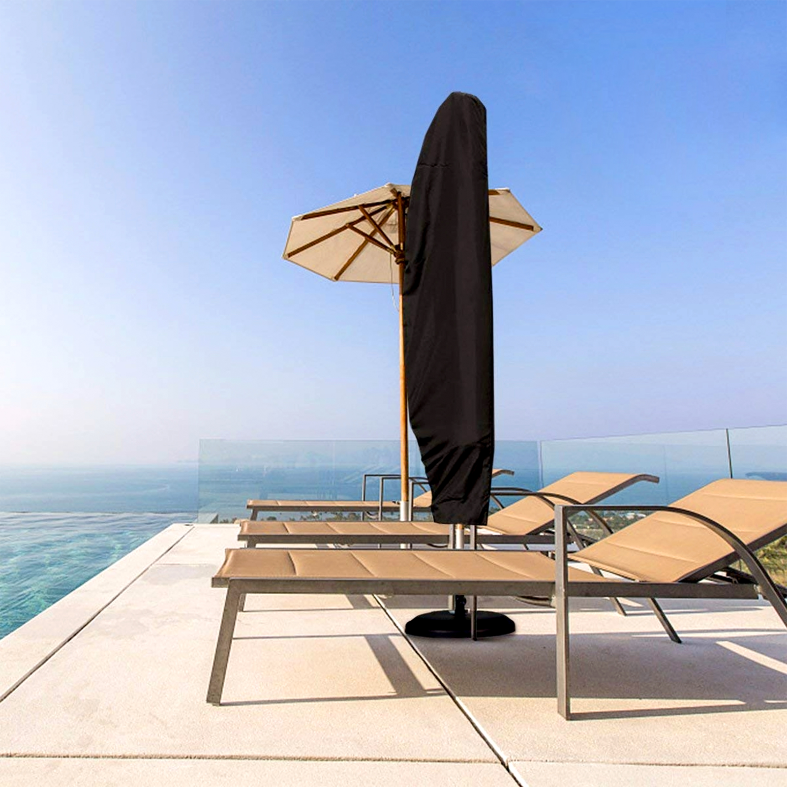 Funda Para Sombrilla De 280 Cm. Cubierta Protectora Impermeable De Parasol_2