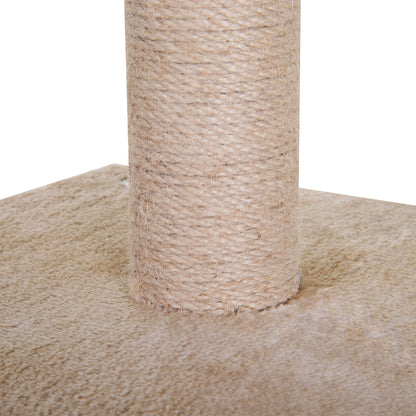 Pawhut Árbol Rascador Para Gatos De 92 Cm Con 2 Cuevas Bola Colgantes Gris_3