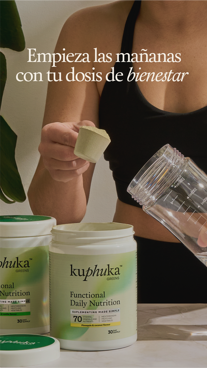 Suplemento Natural en polvo con mas de 70 ingredientes - 30 dosis - sabor Manzana/Vainilla - 411gr - Kuphuka_2