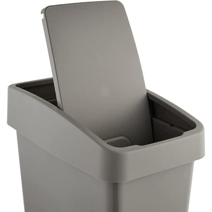 Cubo De Basura Premium Eco Con Tapa Abatible, Tacto Suave, 25 L, Magne, Color Gris_3