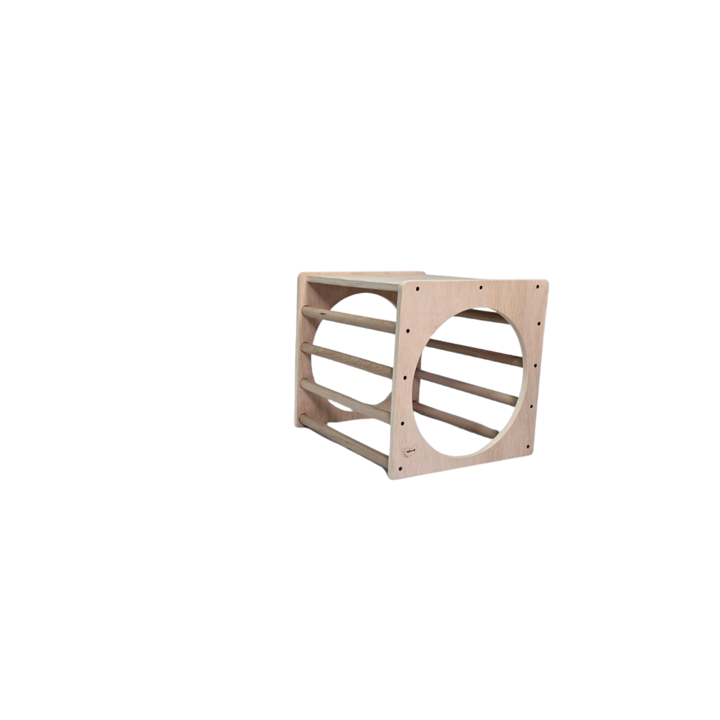 Cubo Pikler + Rampa de escalada. Acabado natural_2