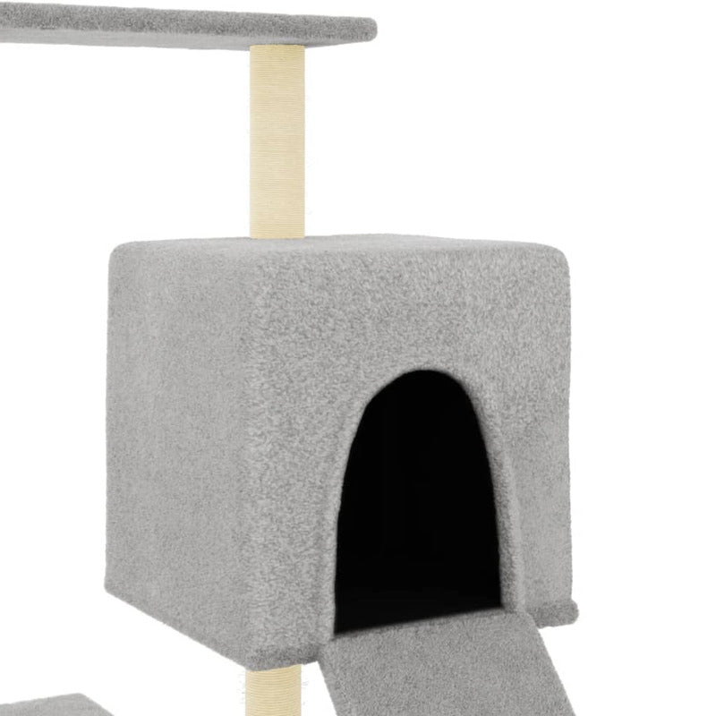 Vidaxl Rascador Para Gatos Con Postes De Sisal Gris Claro 130,5 Cm_5