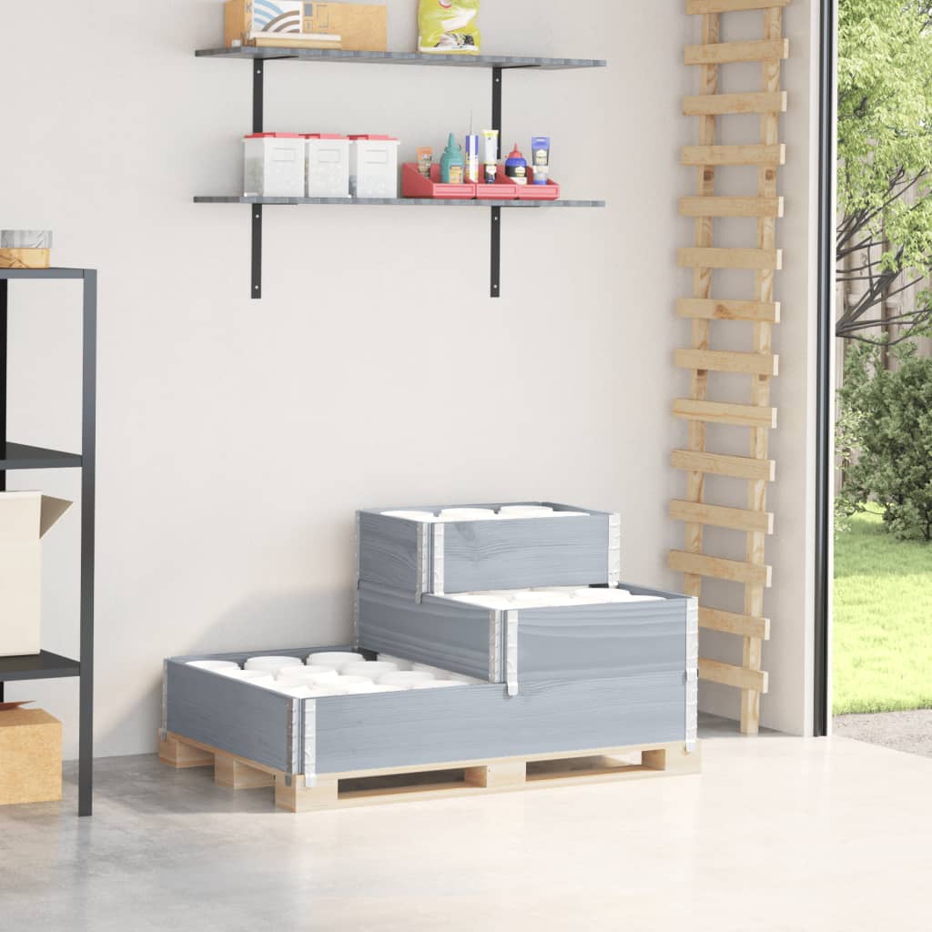 Arriate Elevado De 3 Niveles Madera Maciza Pino Gris 120x80 Cm_1