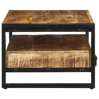 Mesa De Centro De Madera Maciza De Mango Rugosa 90x50x36 Cm_3