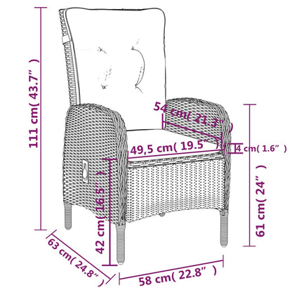 Vidaxl Juego De Comedor Para Jardín 9 Piezas Ratán Sintético Gris_2