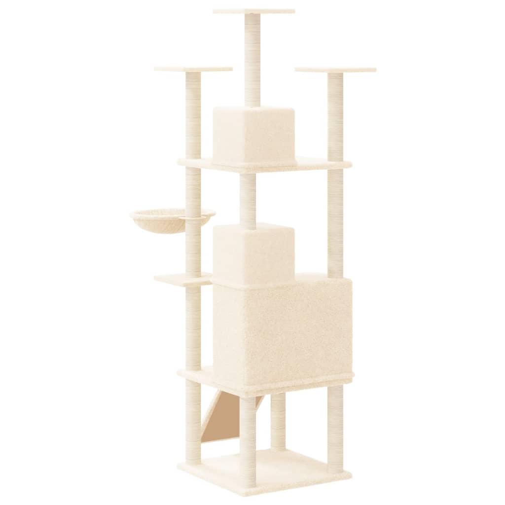 Rascador Para Gatos Con Postes De Sisal Crema 175 Cm_4