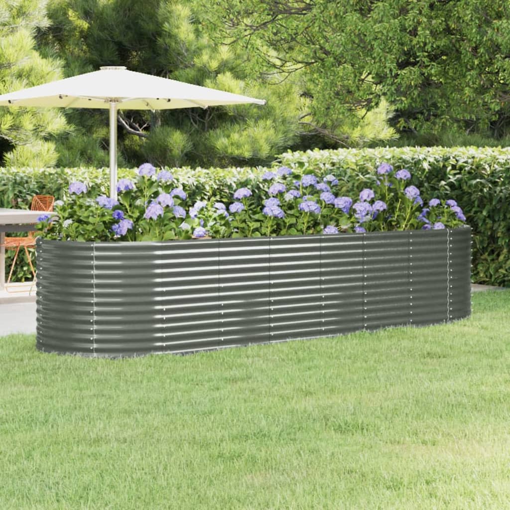 Jardinera Arriate Acero Galvanizado Gris 322x100x68 Cm_1
