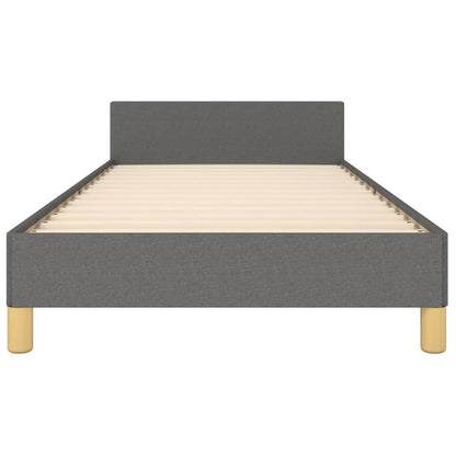 Estructura De Cama Con Cabecero De Tela Gris Oscuro 90x200 Cm / Vetonek_3