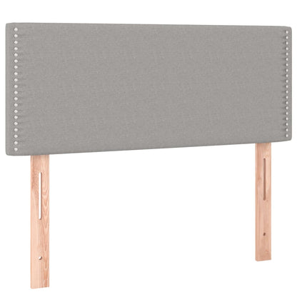 Cama Box Spring Colchón Y Luces Led Tela Gris Claro 80x200 Cm / Vetonek_4