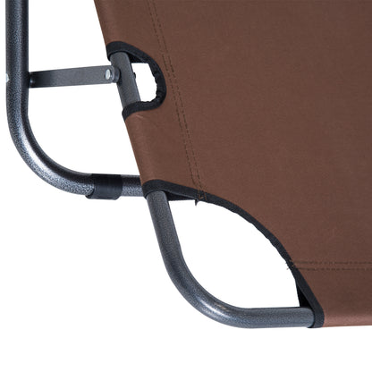 Outsunny Tumbona Reclinable Y Plegable Con Respaldo Ajustable 135x60x89cm Marrón_3