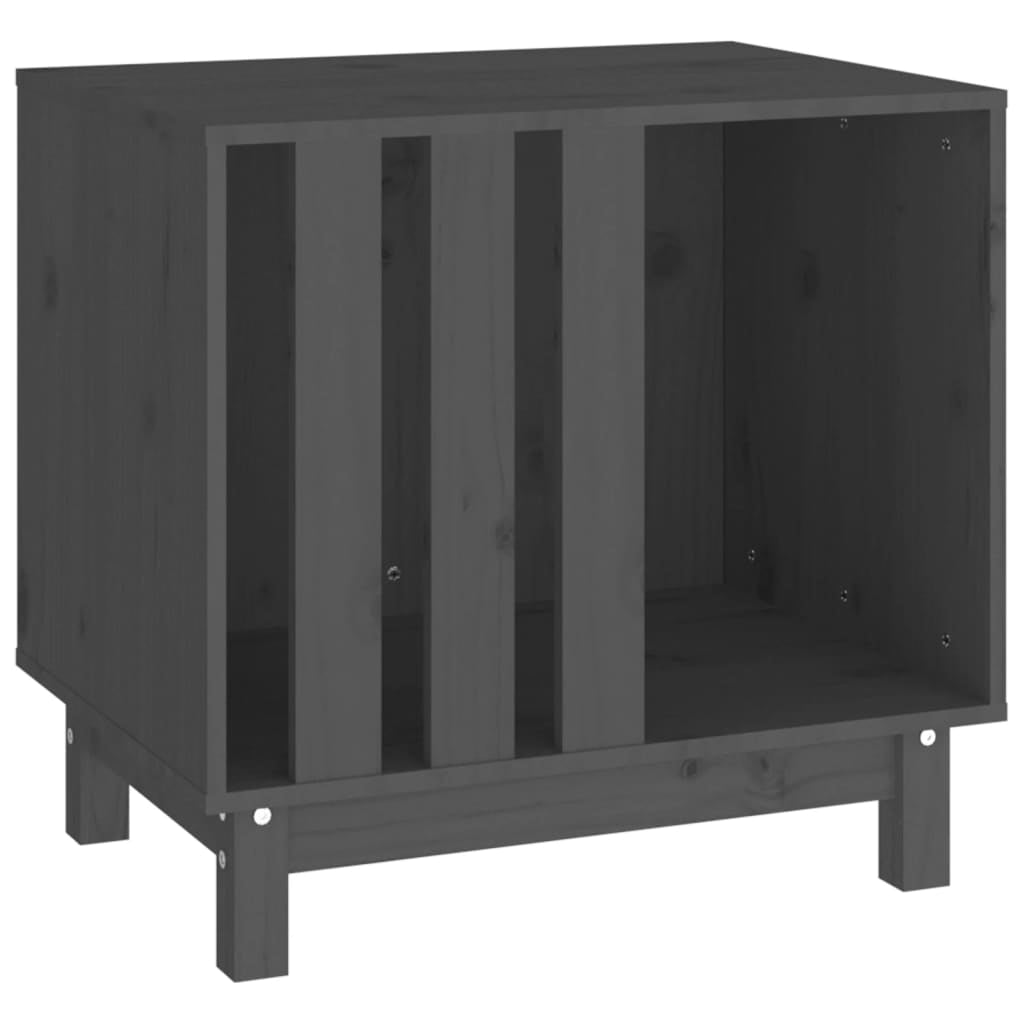 Vidaxl Caseta Para Perros Madera Maciza De Pino Gris 60x45x57 Cm_0