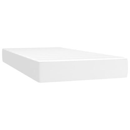 Cama Box Spring Y Colchón Led Cuero Sintético Blanco 80x200 Cm / Vetonek_1