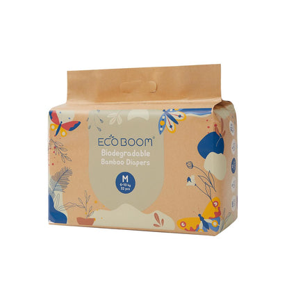 ECOBOOM - Fralda de Bambu Eco Boom. 70% biodegradável, hipoalergénica (tamanho 3/M, 6-10 kg, embalagem de 8 fraldas, total de 256 fraldas)