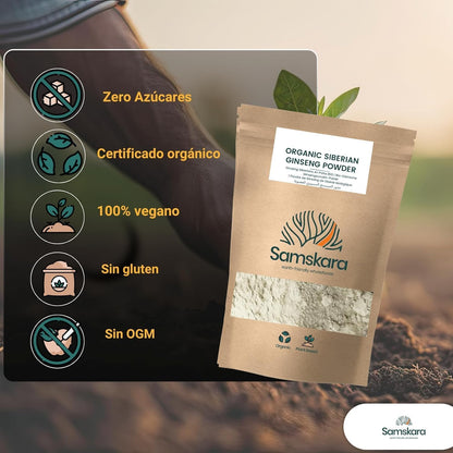 Ginseng Siberiano En Polvo Bio - 100g | Superalimento Ecológico Vegano Para Batidos, Smoothies Y Zumos_4