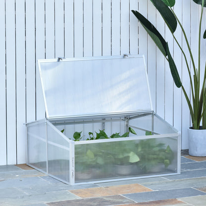 Outsunny Invernadero De Jardín Aluminio Policarbonato Transparente Vivero_1