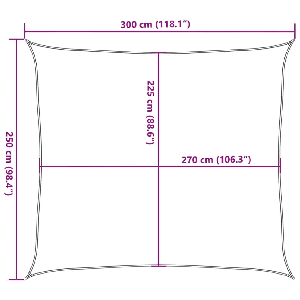 Vidaxl Toldo De Vela Azul Hdpe 160 G/m² 2,5x3 M_2