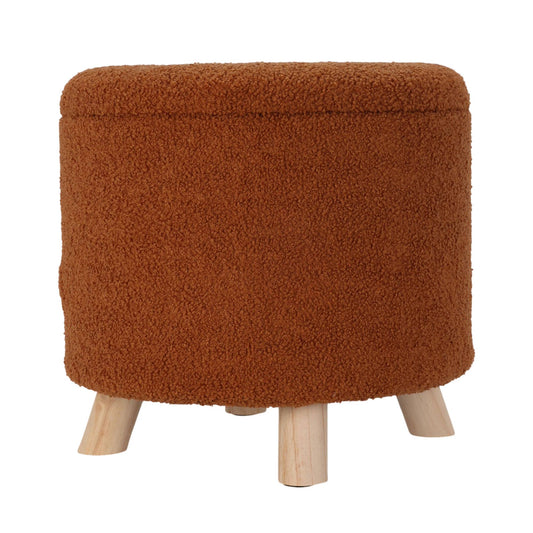 Well Home Taburete De Almacenamiento 100% Poliéster Ø40x37cm De 18l Color Marrón_0