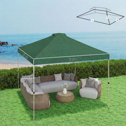 Outsunny Toldo De Pérgola De Recambio 3x3 M Anti-uv50+ Impermeable Verde_2