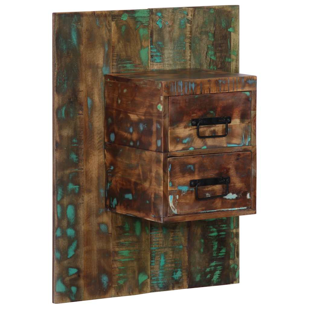 Mesilla De Noche Multicolor 60x32x80 Cm Madera Maciza Reciclada_1