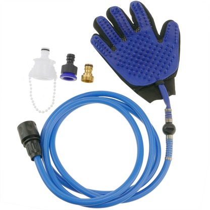 Guante De Agua Limpiador De Perros. Ducha Manual Para Mascotas Con Manguera Y Adaptadores_0