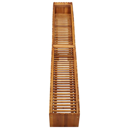 Arriate Elevado De Madera Maciza De Acacia 200x30x25 Cm_3