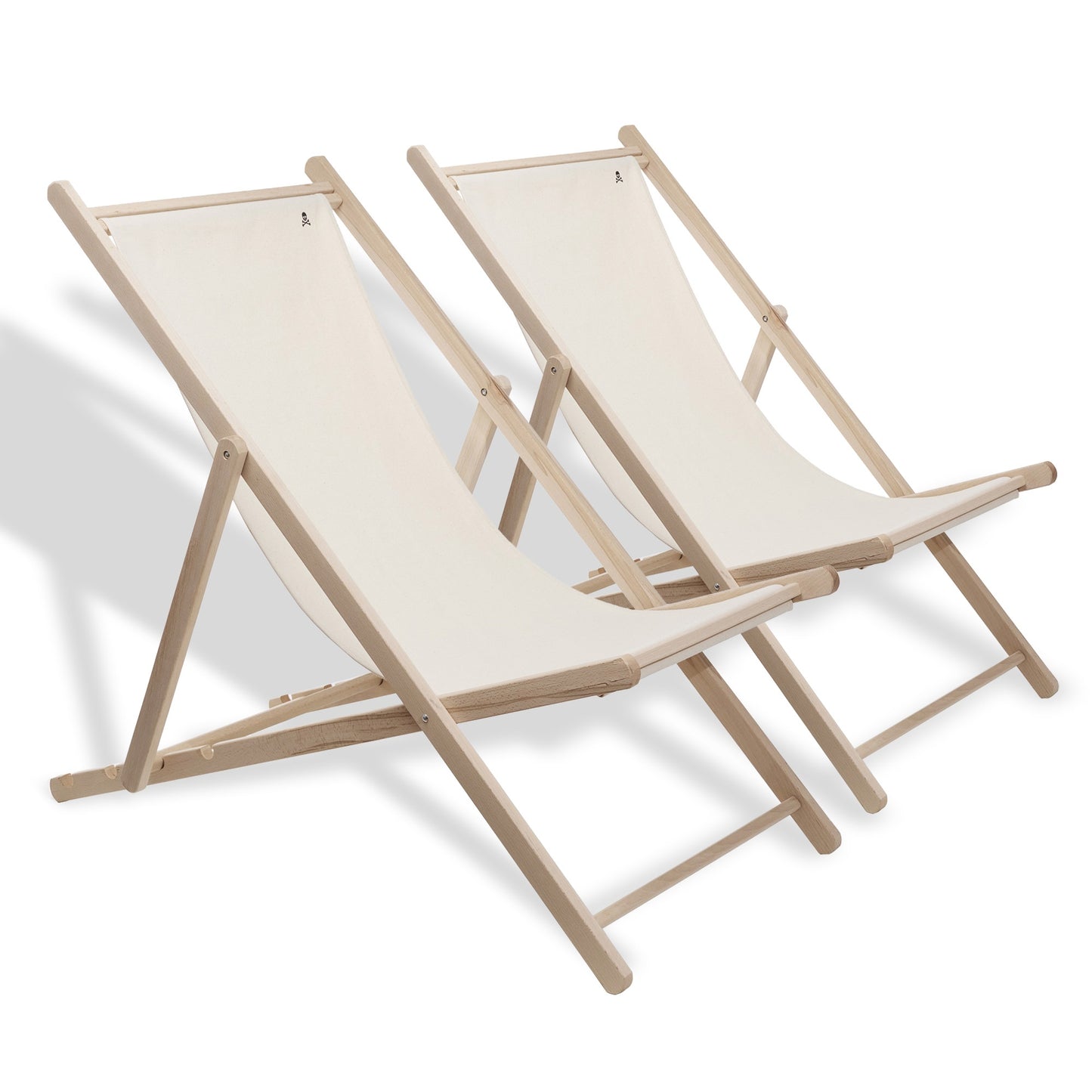Set De 2 Hamacas Plegables De Madera De Haya, Crudo, Sin Brazos - Scalpers_4